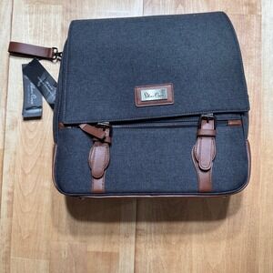 Silver Cross Wave Luxury Changing Diaper Bag Charcoal Gray Brown Trim NWT